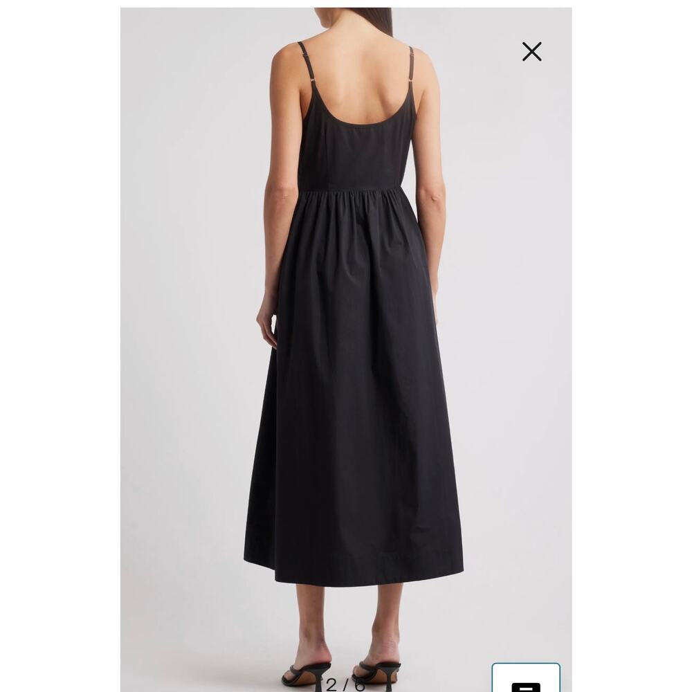 Moon River Sleeveless Square Neck Bow Midi Dress - Picture 3 of 4